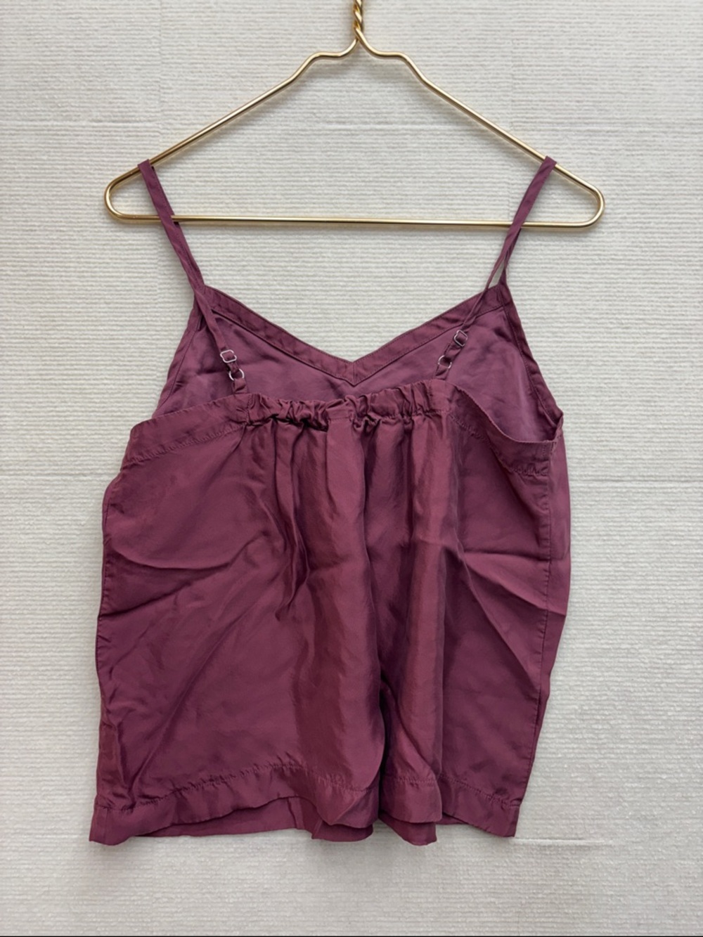 ATHLETA | small Women's Burgundy Satin Shorts with Matching Camisole pajama set - Picture 8 of 11